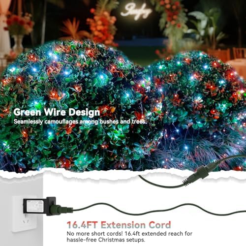 LitHome 14.8FT x 5FT Christmas Net Lights Outdoor Waterproof Connectable