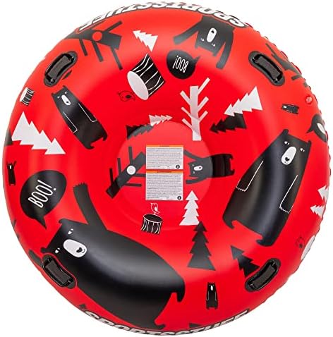 Sportsstuff Inflatable Snow Sled with Handles - 48" Single/78 Double - Snow Sleds for Kids - Multiple Sizes & Designs