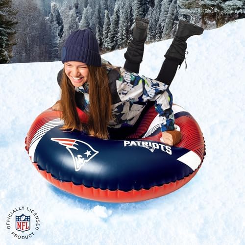 Big Mouth Inc NFL Snow Tube, Heavy Duty Inflatable Snow Sled for Winter Tubing, Ride-On Snow Tube with Handles for Kids and Adults, Outdoor Winter Fun and Football Fan Gifts