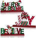 3 Pcs Christmas Table Decorations, Wooden Christmas Decor Indoor