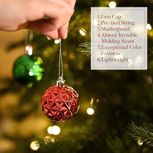 Valery Madelyn 50ct Christmas Tree Decorations Ball Ornaments 2.36 Inches