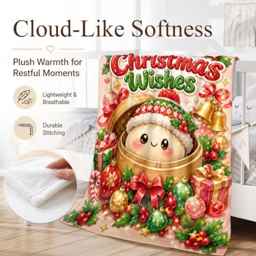 50" x 60" Christmas Blanket Kids Throws, Cute Dumping Blanket Gift for Girl