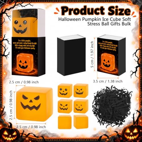 48 Sets Halloween Party Favors Relief Pumpkin Gifts Bulk for Coworkers