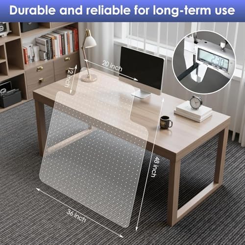 Kuyal Office Chair Mat for Carpet, Clear Heavy Duty Computer Chair Mat