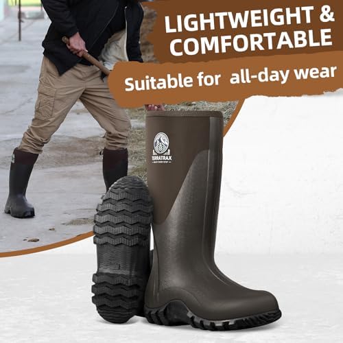 Men's Waterproof Rubber Mud Boots, 6mm Neoprene