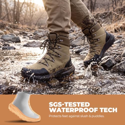 NORTIV 8 Men's Wide Winter Boots Grip on Snow Ice