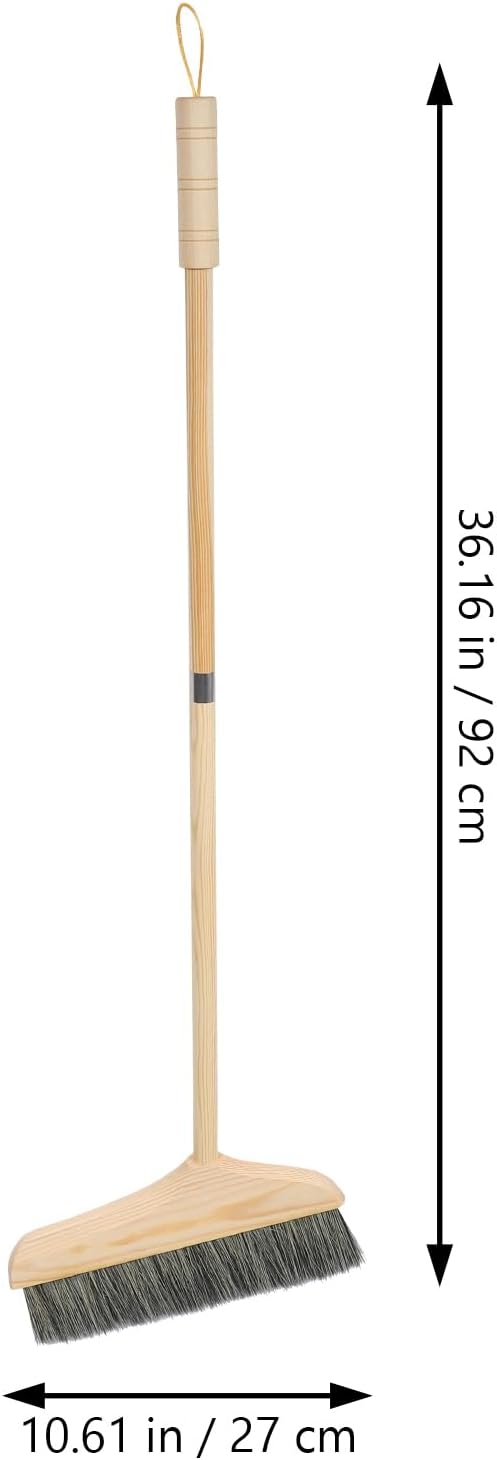 GANAZONO Broom and Dustpan Set Long Handle Household Cleaning Tools Indoor Outdoor Use Lightweight Ergonomic Brush for Home Garage Workshop