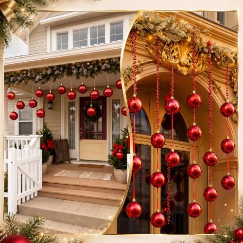 Threan 6 Inch Red Shiny Large Christmas Ball Ornament