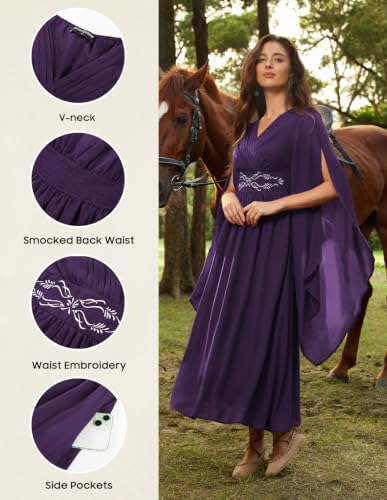 Scarlet Darkness Women's Renaissance Costume V Neck Medieval Fairy Dresses