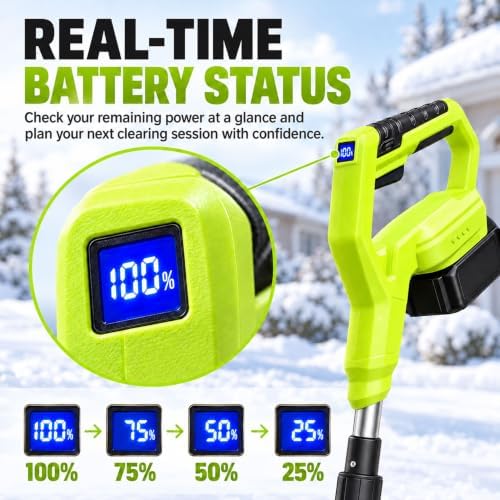 21V Electric Cordless Snow Shovel, 10In 700W Brushless Snow Blower(1X4.0Ah)