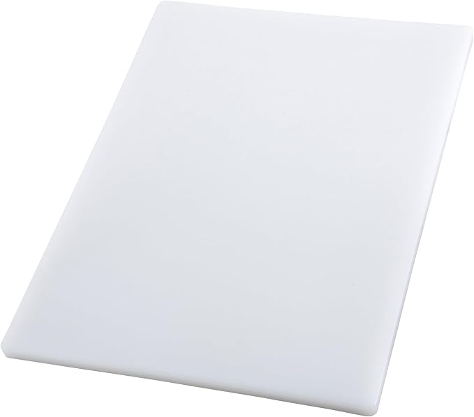 Winco CBH-1824 Cutting Board, 18-Inch by 24-Inch by 3/4-Inch, White,Medium | Dishwasher safe, Stain resistant, Minimizes dulling, Great for Charcuterie, Cheese, Appetizers and Buffet Displays