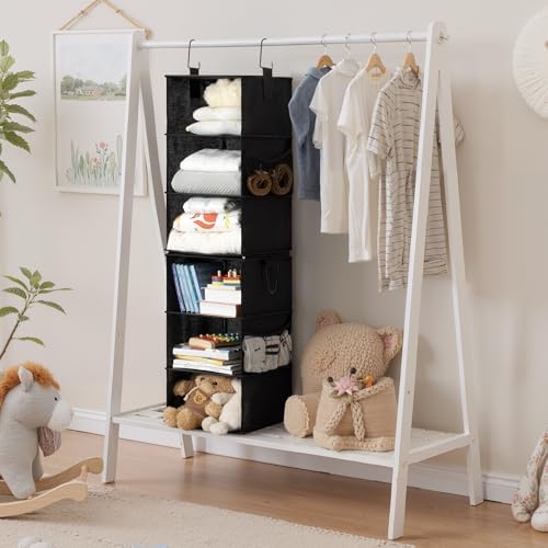 StorageWorks Hanging Closet Organizer, 6-Shelf with 2-in-1 Design, Ivory