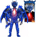 digi Dragon Costume for kids,Halloween costume Scary Goblin Dragon Full Body Jumpsuit with Wings Tail Spikes for boy 4-12