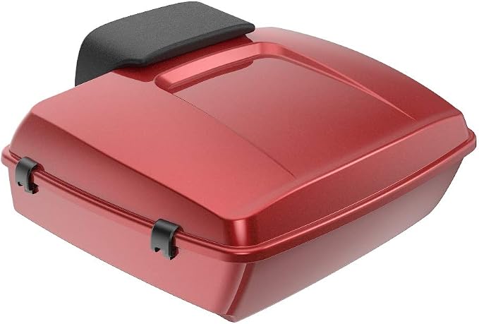 Advanblack Road Glide Tour Trunk Pack Ember Red Sunglo Chopped Tour Trunk Pack Backrest Pad for '97-'25 Harley Touring Road King Street Glide Electra Glide CVO models