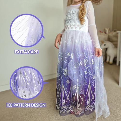 Light Up Princess Costume for 3-9 Ages girls Halloween dress up