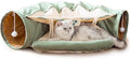 2-in-1 Cat Bed Play Tunnel with Removable Washable Mat for Pets Cats Dogs Rabbits and Pets Kittens for Home Foldable Soft Cat Tunnel Tubes Toys Pet Play Bed Indoor