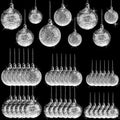 Uiifan 36 Pcs Clear Glass Christmas Ornaments Balls Bulk Blown Glass Christmas Tree Ornaments Assorted Size Iridescent Balls Xmas Tree Home Decorations (2.36 in,2.76 in,3.15 in)