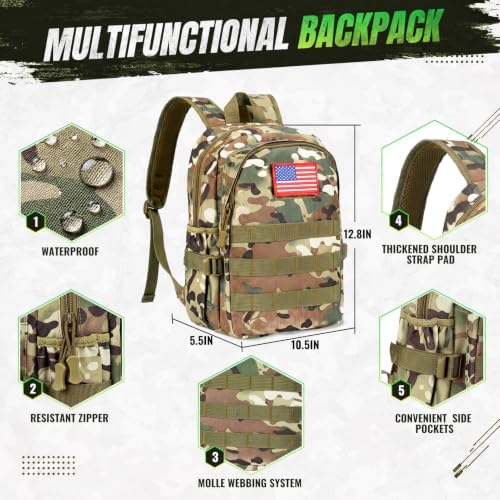 Metemot Army Costume for Boys,14Pcs Military Soldier Boys Halloween Costume