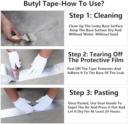 Butyl Tape Waterproof Tape, Aluminum Foil Duct Sealing Tape for RV Repair,Window,Silicone,Boat and Pipe Sealing,Glass & EDPM Rubber Roof Patching,Silver(5cm*5m/1.96"*16.4ft-1mm Thick)