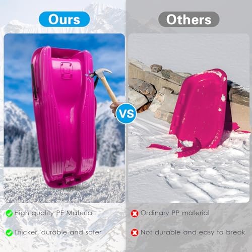 Two-Person, Two-Seater Thickened Sledges, Two-Handle Children's Sledges, Frost-Resistant and Wear-Resistant Sledges, Sledges with Pull Ropes