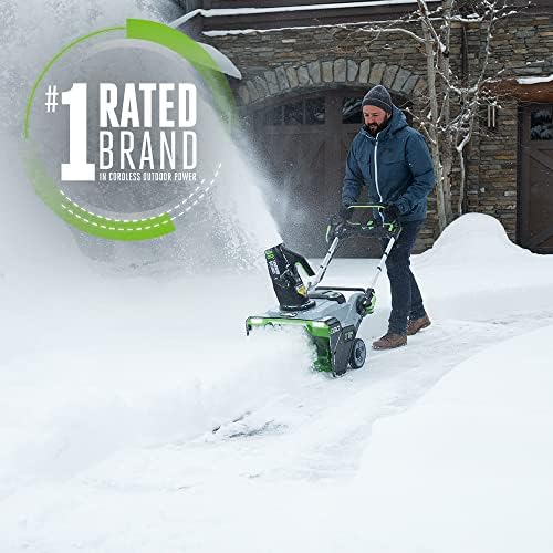 EGO Power+ SNT2112 21-Inch 56-Volt Lithium-Ion Cordless Steel Auger Snow Blower with (2) 5.0Ah Batteries, Dual Port Charger Included, Plus Extra (1) BA2800T 5.0Ah Battery