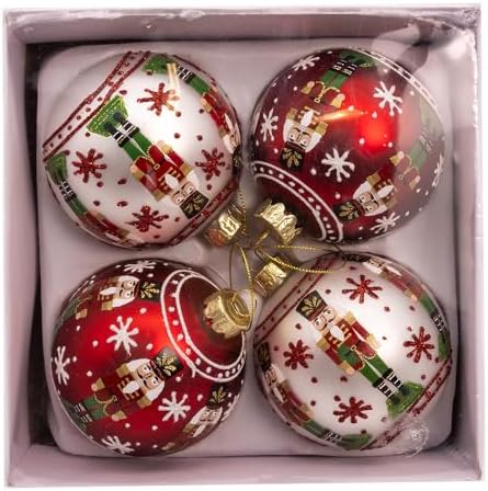 Kurt Adler 3-inch Glass Nutcracker Design Ball Ornaments