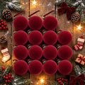 15 Pcs Red Velvet Christmas Ball Ornaments,3.15 Christmas Hanging Ornaments