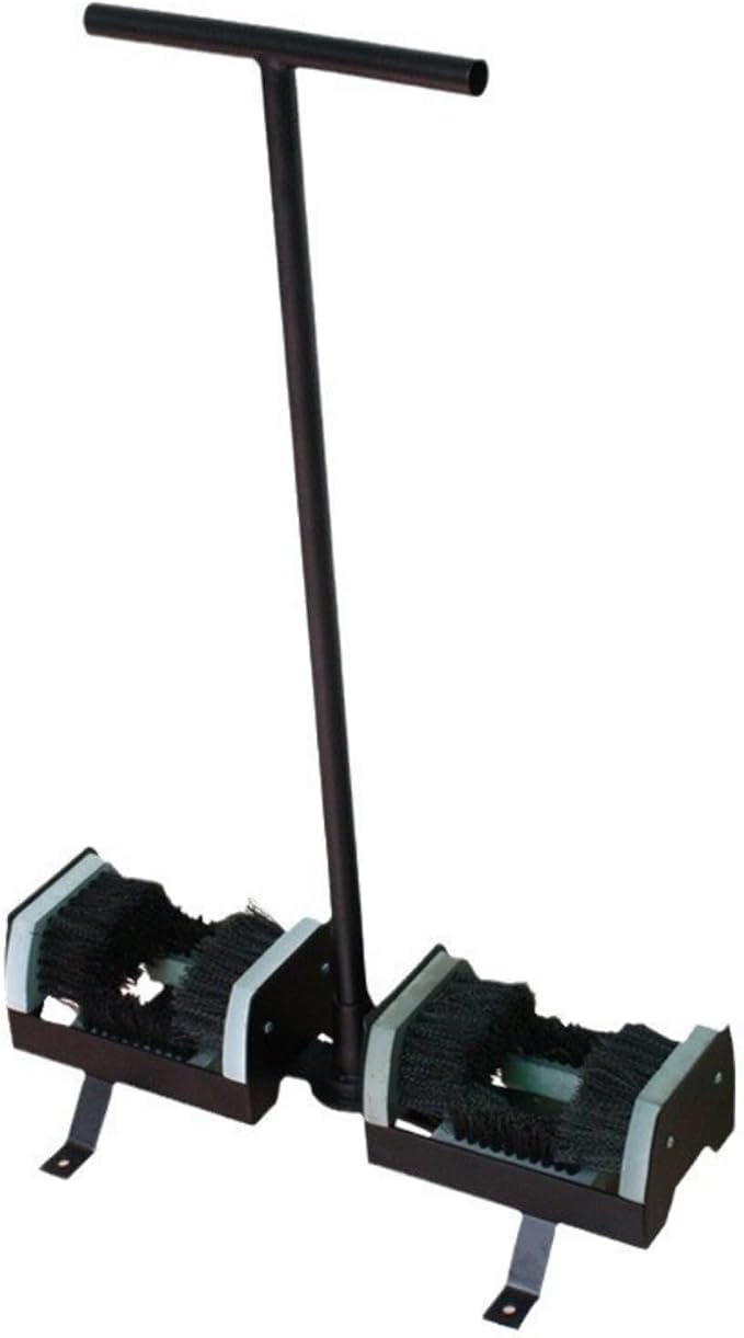 Golf Shoe Cleaner with Stand Outdoor Shoe Brush Station Metal Frame Nylon Bristles Hard Base Horizontal Grip for Balance Suitable for Golf Course entryways Club Facilities Practice Areas