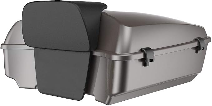 Advanblack Road Glide Tour Trunk Pack Billet Silver Chopped Tour Trunk Pack Backrest Pad for '97-'25 Harley Touring Road King Street Glide Electra Glide CVO models