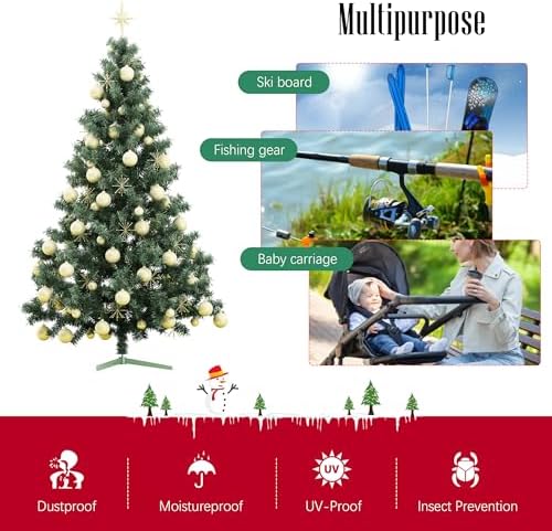Cosy Family 9 ft Christmas Tree Storage Bag - Durable Heavy Duty Extra Large Artificial Xmas Holiday Tree Bag with Reinforced Handles and Dual Zippers Wide Opening - Green