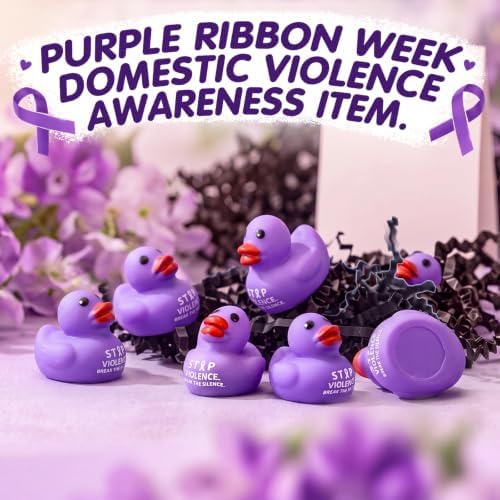 Thenshop 100 Pcs Domestic Violence Awareness Purple Ribbon Duck Ball