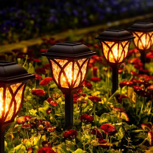 GIGALUMI Solar Lights Outdoor Waterproof, LED Solar Garden Lights