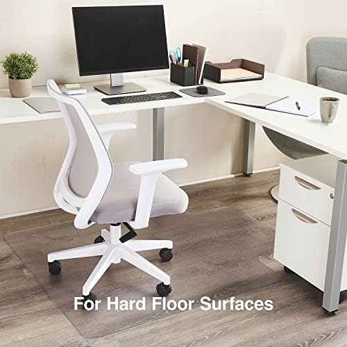 Staples Office Chair Mat, Clear, Hard Floors, 53x45 Inch, Textured