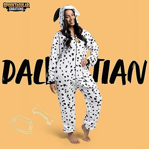 Spooktacular Creations Halloween Dalmatian Dragon Cow Costume, Animal Costume Hooded Jumpsuit for Halloween Cosplay Party