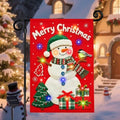 Lighted Christmas Red Snowman Garden Flag Decor, 12x18 In