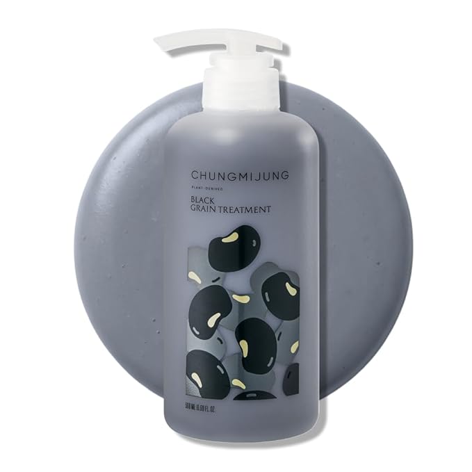 Black Grain Deep Conditioning Hair Treatment, Repairing Conditioner for Damaged & Dry Hair, Smoothing & Frizz Control, Korean Hair Care, 500ml