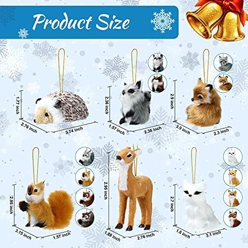 Skylety 15 Pcs Woodland Animal Ornaments Bulk,Various Animals