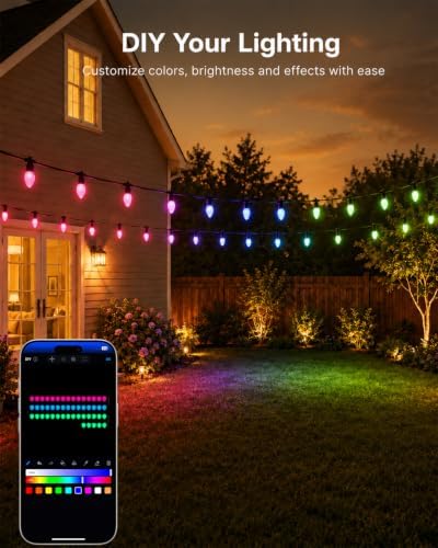 197FT 200LED Smart C9 Christmas Lights Outdoor Vintage Christmas Light
