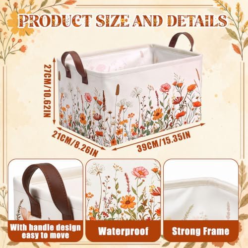CHENGU 6 Pack Fall Flower Storage Bin Collapsible Wildflower Fall Basket