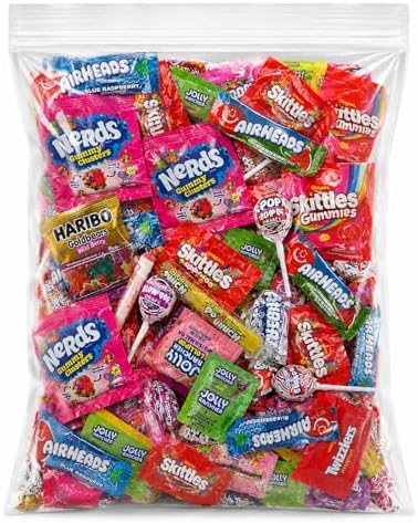 Ultimate Assorted Candy Party Mix - 8 LB Bag - Mega Variety Bulk Assortment - Individually Wrapped Candy - Queen Jax - Variety Pack