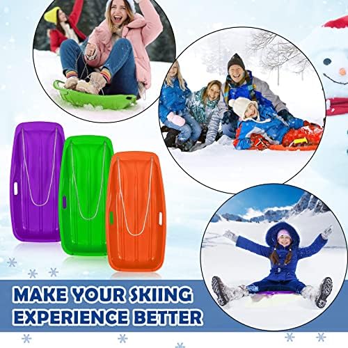 Jerify 6 Pcs 35 in Plastic Snow Sled for Kids Adults