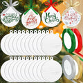 Sumind 36 Pcs 4 Inch Blank Acrylic Christmas Ornaments, White