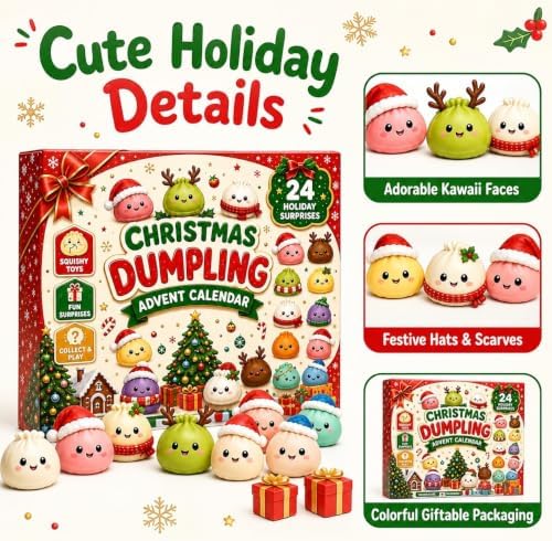 2026 Christmas Squishies Advent Calendar, 24-Day Countdown for Adults