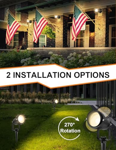 Dusk to Dawn Outdoor Lighting,3000K Warm White LED Landscape Spotlights with Photocell Sensor,Waterproof Spot Lights for Yard Flag Pole House Garden Tree(8 Pack)