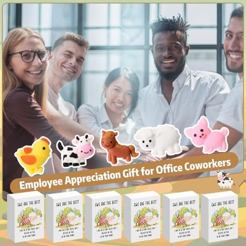 10 Sets Positive Gift Farm Animal Birthday Party Favors with Support Boxes