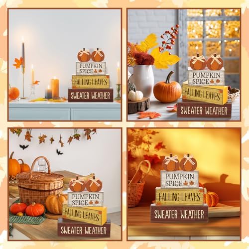 Lineshading 4 Pcs Fall Pumpkin Decor Fall Table Decoration Thanksgiving