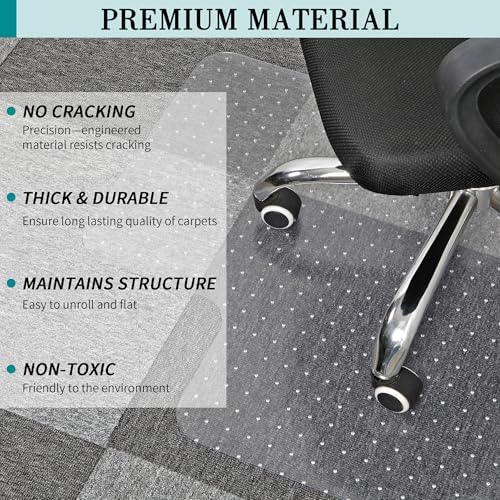 BesWin Office Chair Mat for Carpet, 30" x 48", Clear