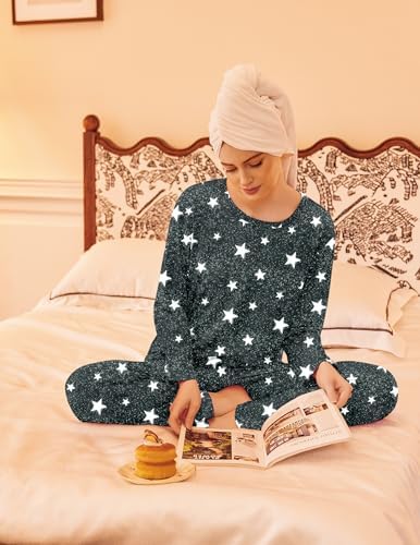 Ekouaer 2 Pack Womens Pajama Sets Long Sleeve Long Pants Pjs Loungewear