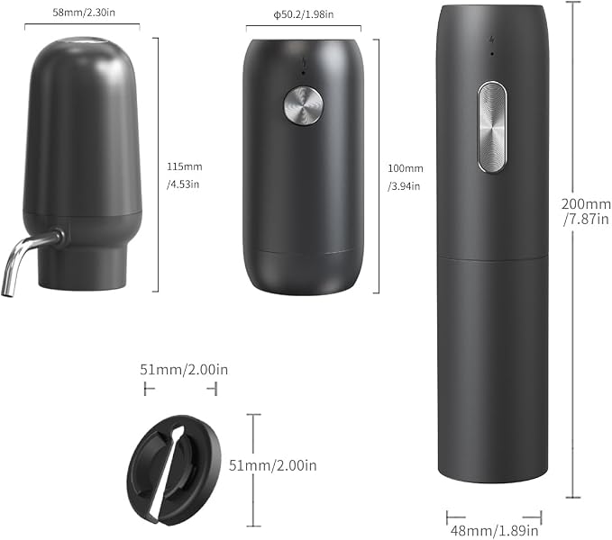CIRCLE JOY Electric Wine Bottle Opener Set Rechargeable 5-in-1 Wine Set with Foil Cutter, Electric Wine Opener, Electric 2in-1 Wine Aerator & Pourer, Electric Vacuum Wine Stopper, Black Silver
