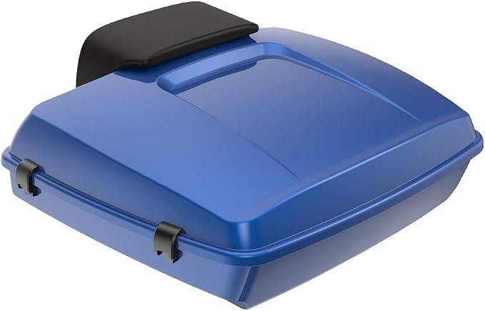 Advanblack Road Glide Tour Trunk Pack Superior Blue Razor Tour Trunk Pack Backrest Pad for '97-'25 Harley Touring Road King Street Glide Electra Glide CVO models